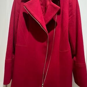 White House Black Market Vibrant Red Trench Coat